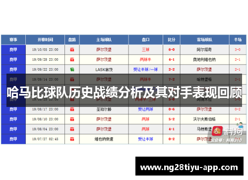 哈马比球队历史战绩分析及其对手表现回顾